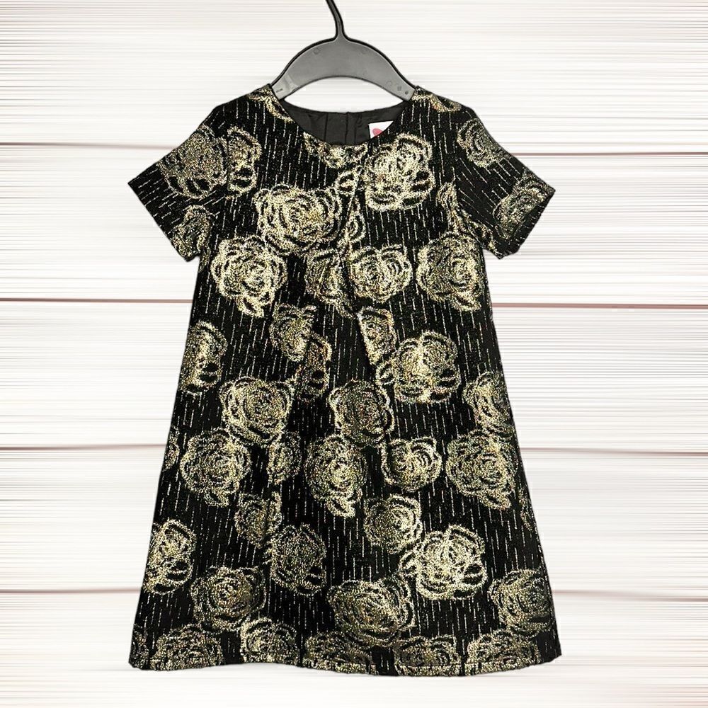 JOHN LEWIS Floral Roses Print Formal Short Sleeves A-line Dress 7 years